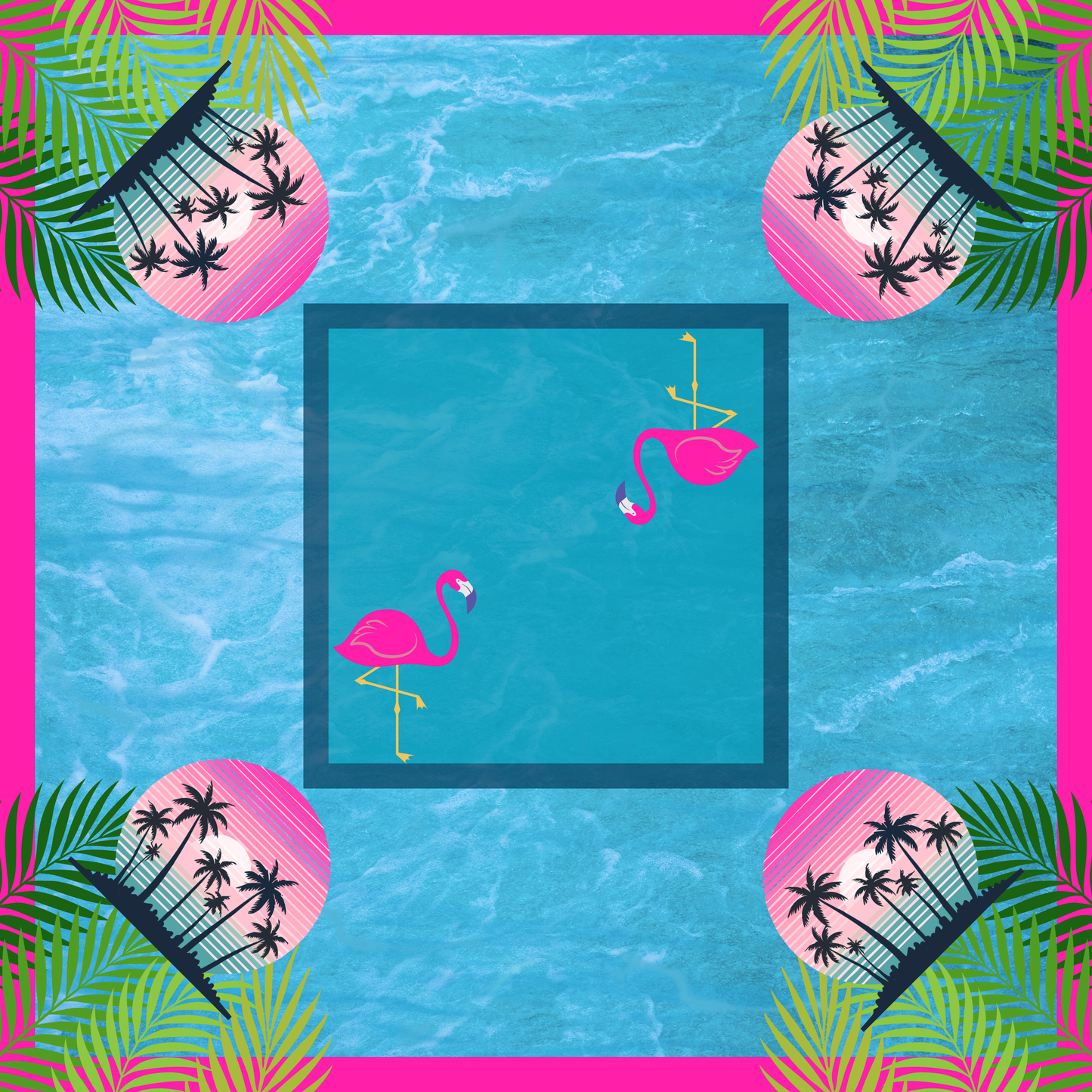 Florida Flamingo Mahjong Mat: Mahj Game Tabletop (33.5")