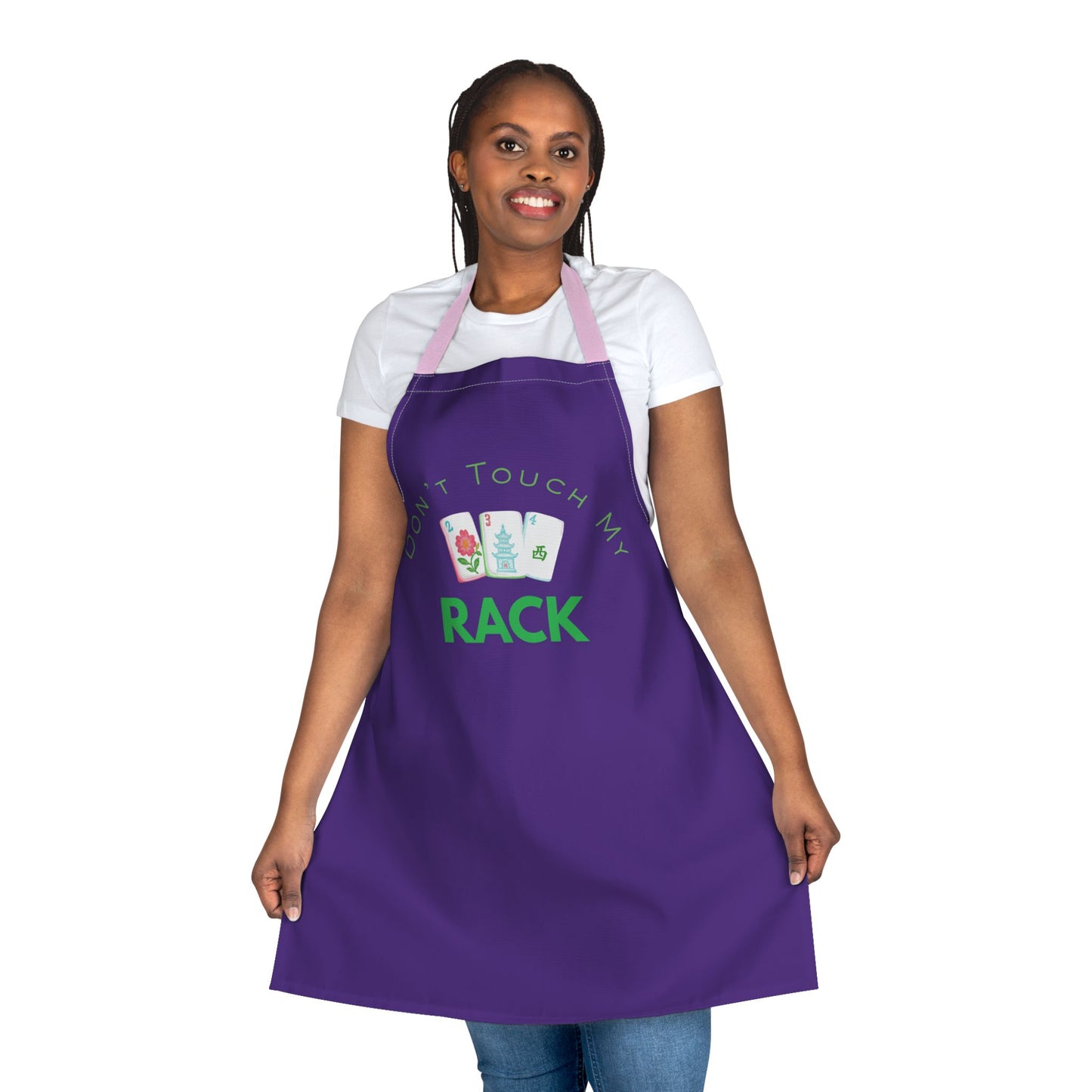 Don't Touch My Rack Mahjong Apron, Fun Cooking Gift, Holiday Apron, Chef Gift, Kitchen Accessories, Mahjong Lovers Gift