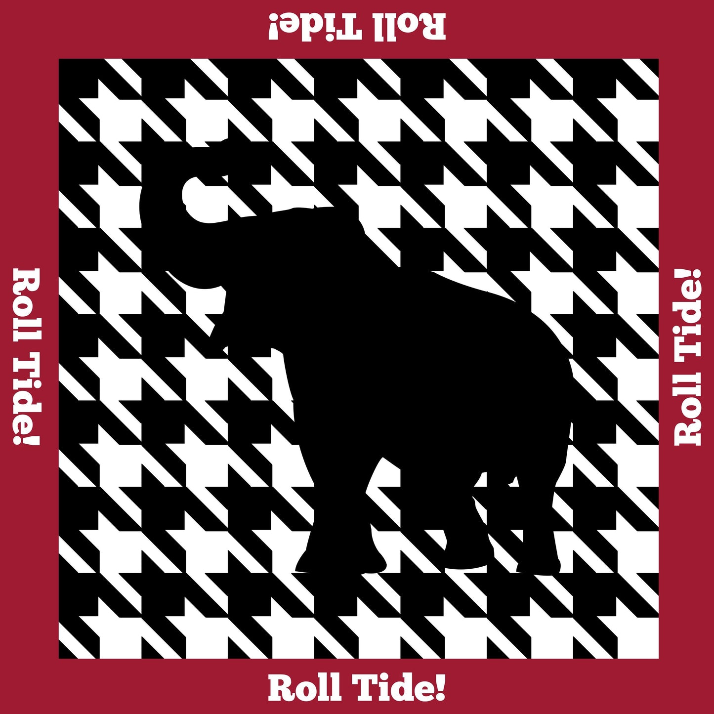 Alabama Elephant Gray or Black Mahjong Mat: Mahj Game Tabletop (31.5-inch)