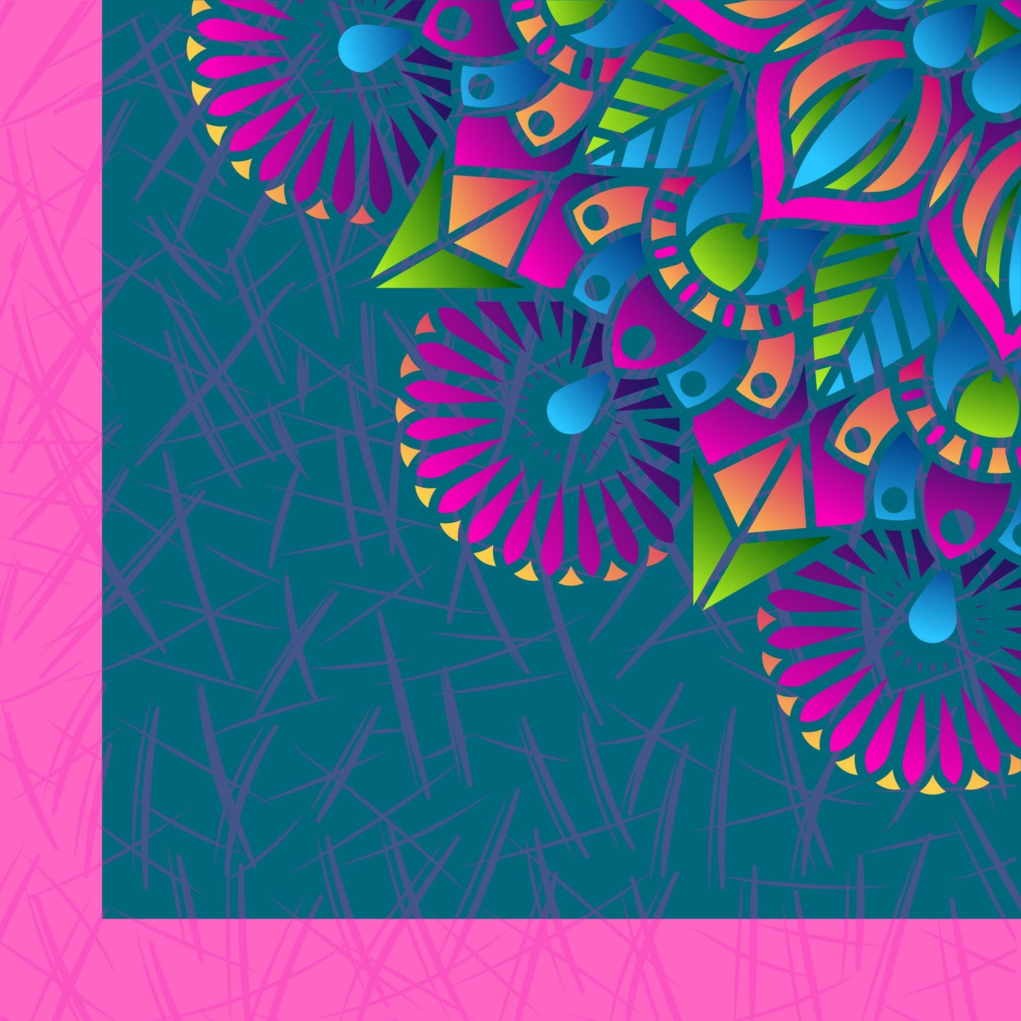 Teal and Pink Party Mahjong Mat