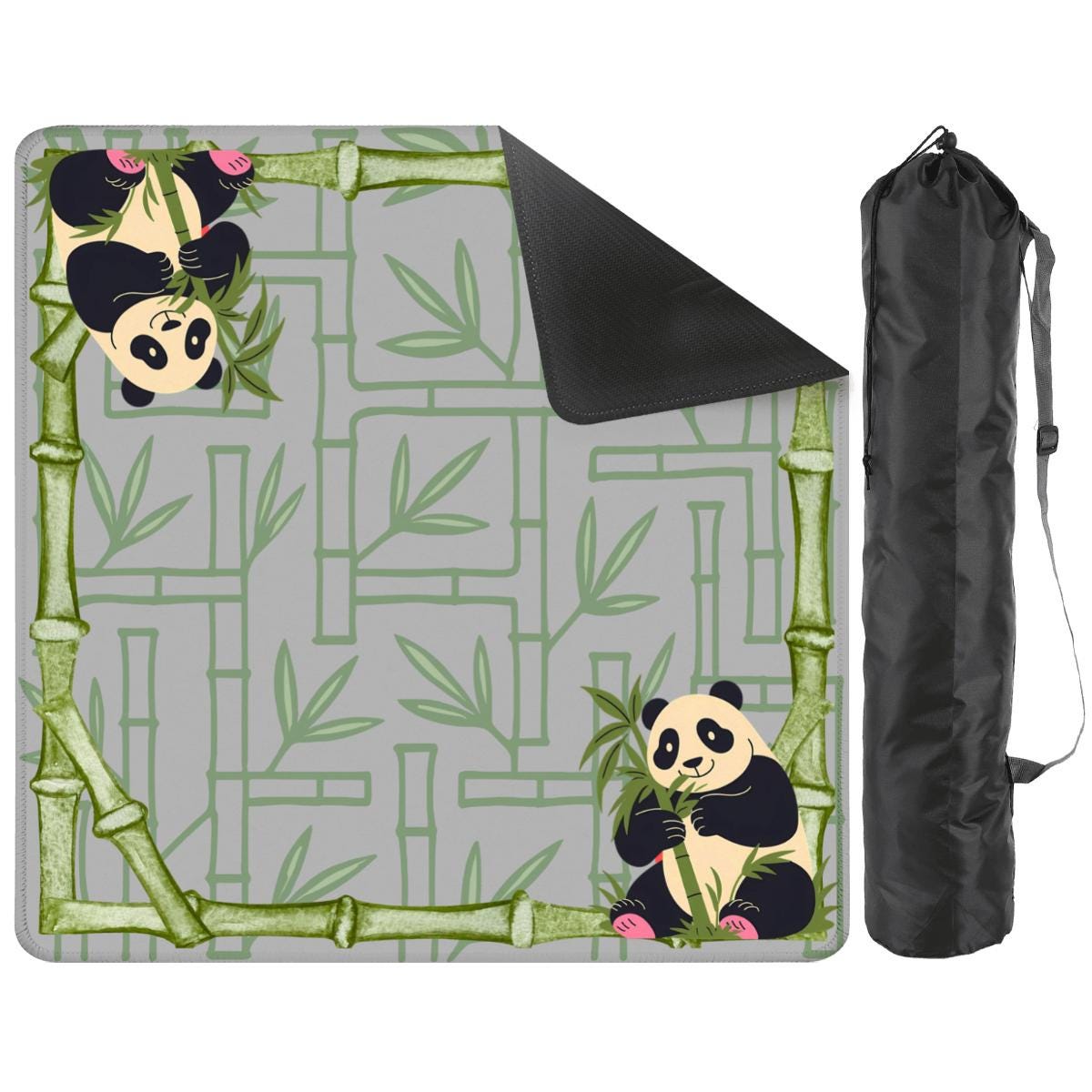 Pandas Mahjong Mat: Mahj Game Tabletop (31.5-inch)