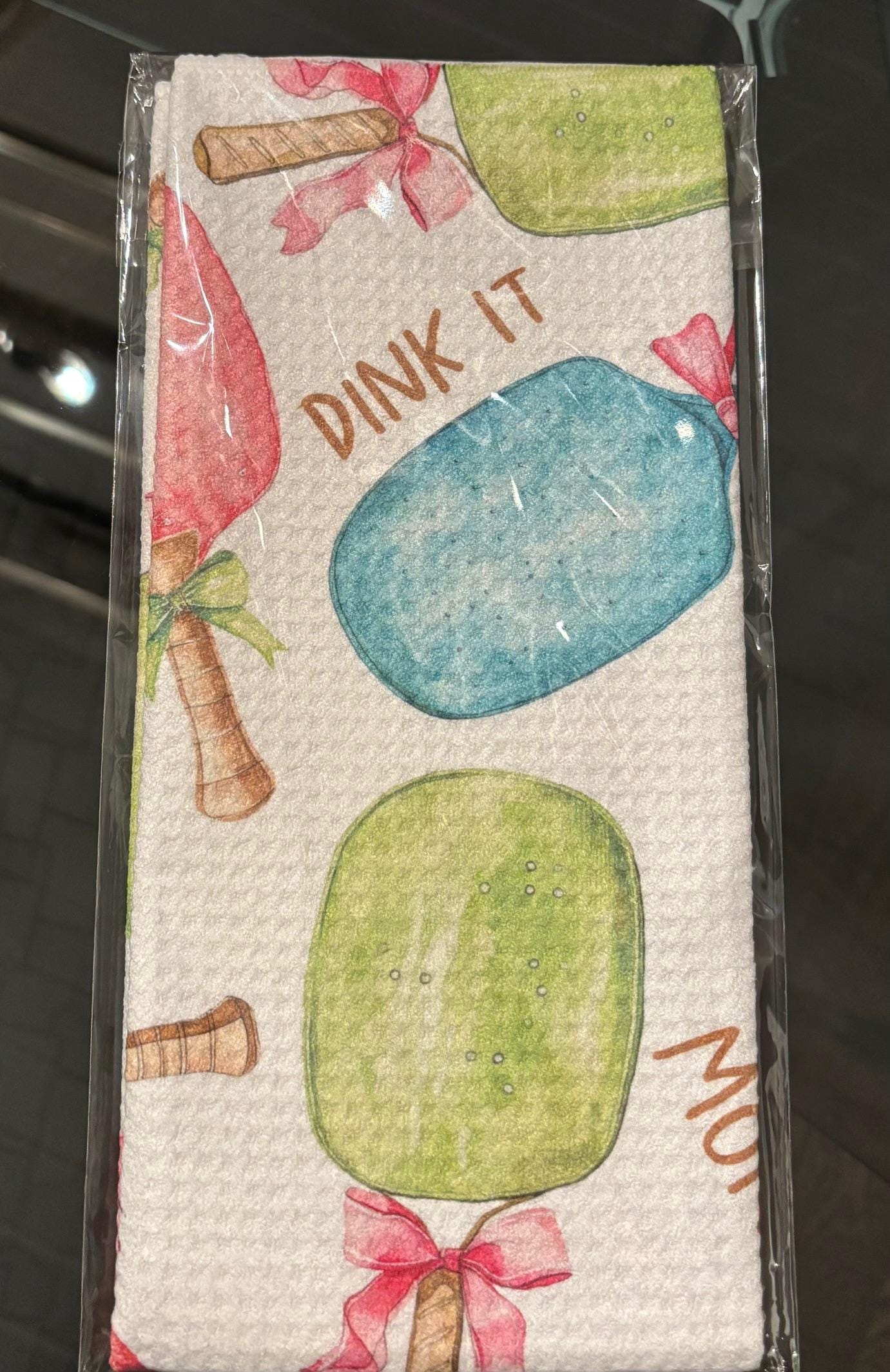 Pickleball Tea Towel Set: Holiday Kitchen Decor, Eco-Friendly Cotton