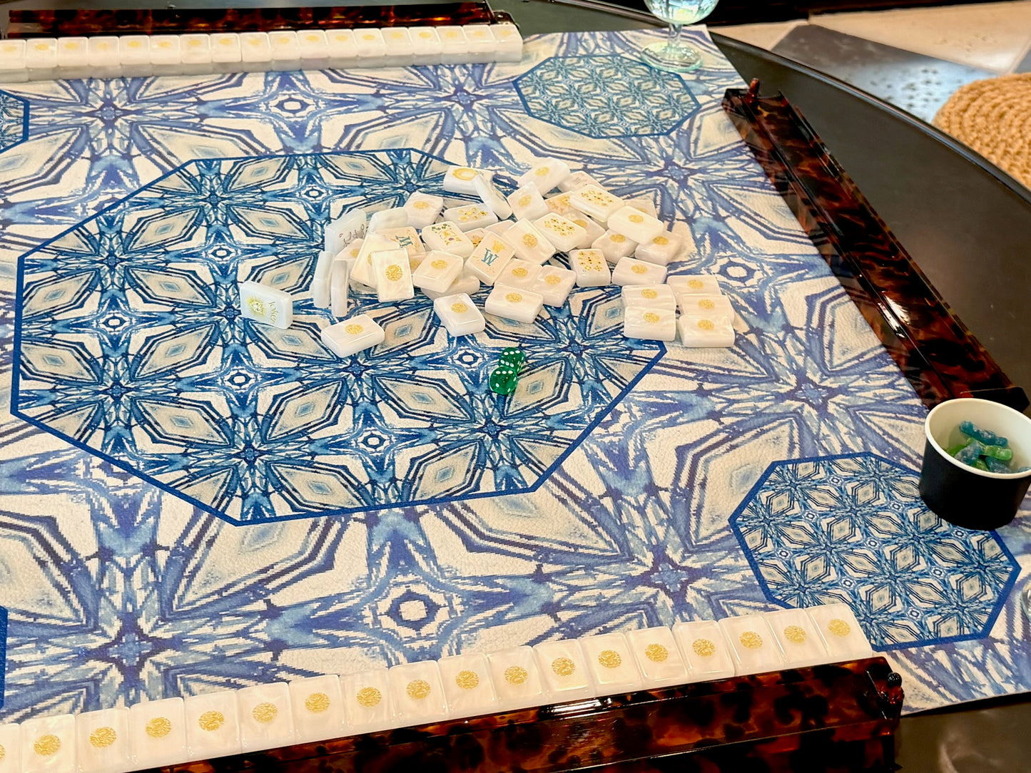 Leatherette Blue Octagon Pattern no. 53