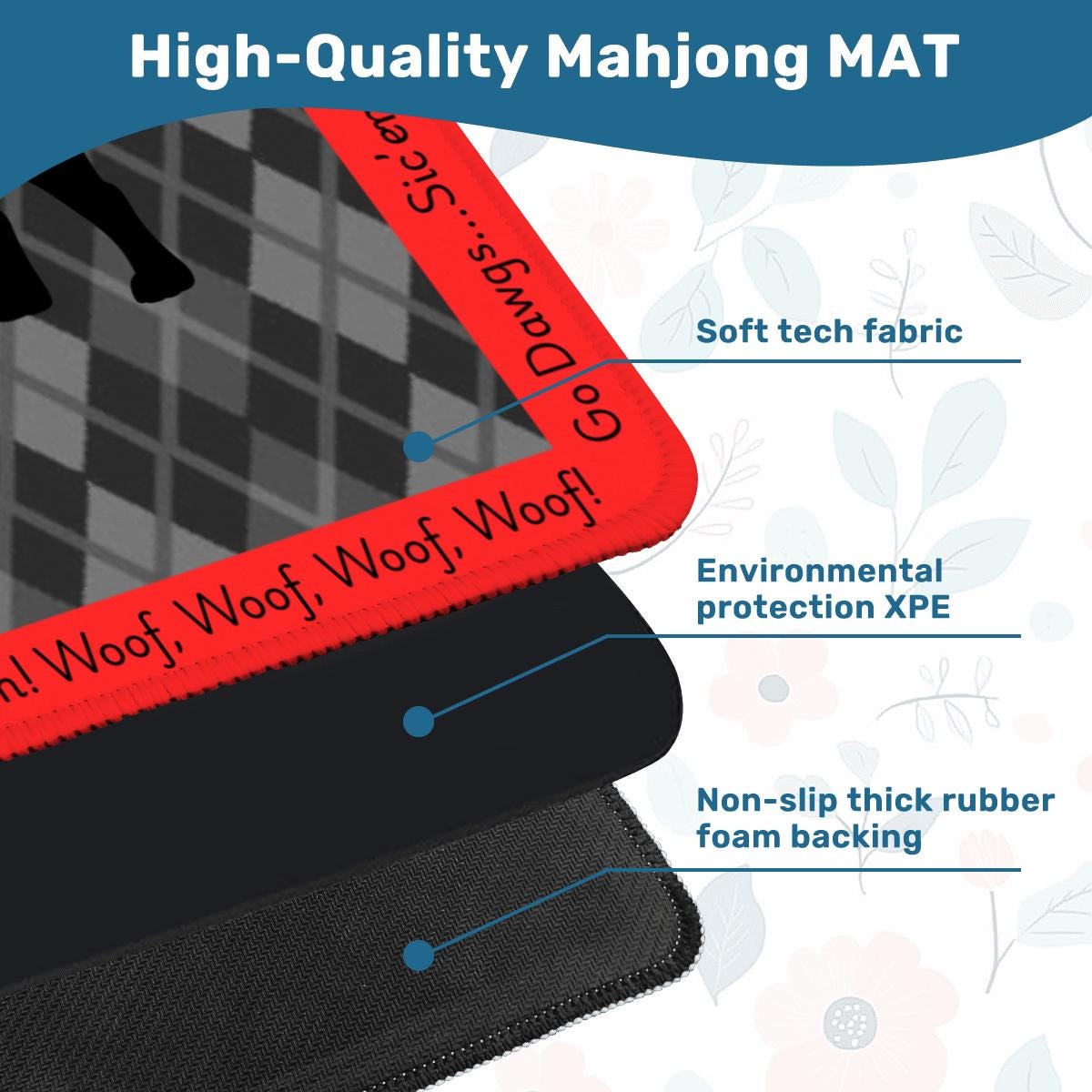 UGA Bulldogs Mahjong Mat: Mahj Game Tabletop (33.5")