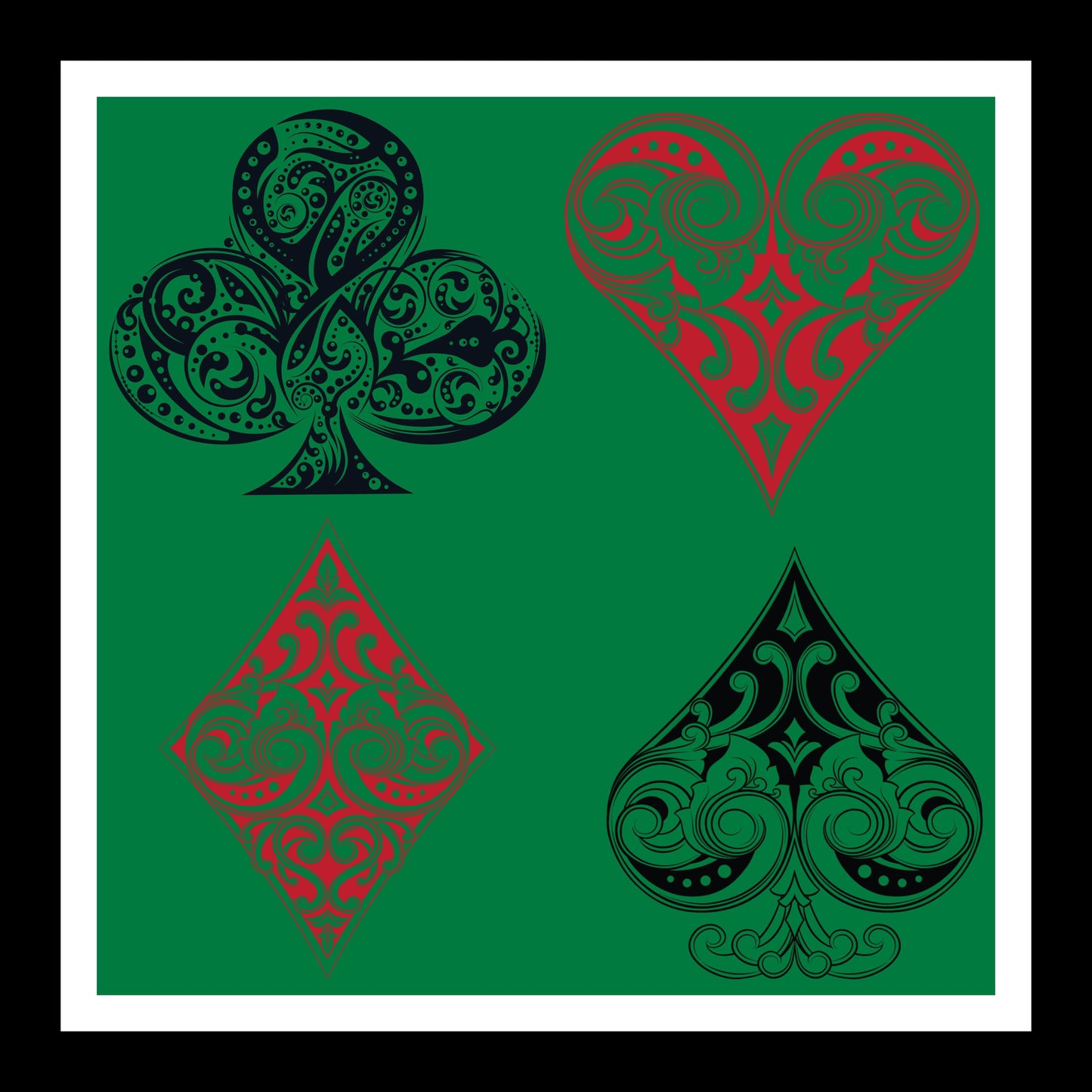 Canasta Suits Game Mat Tabletop (31.5-inch)