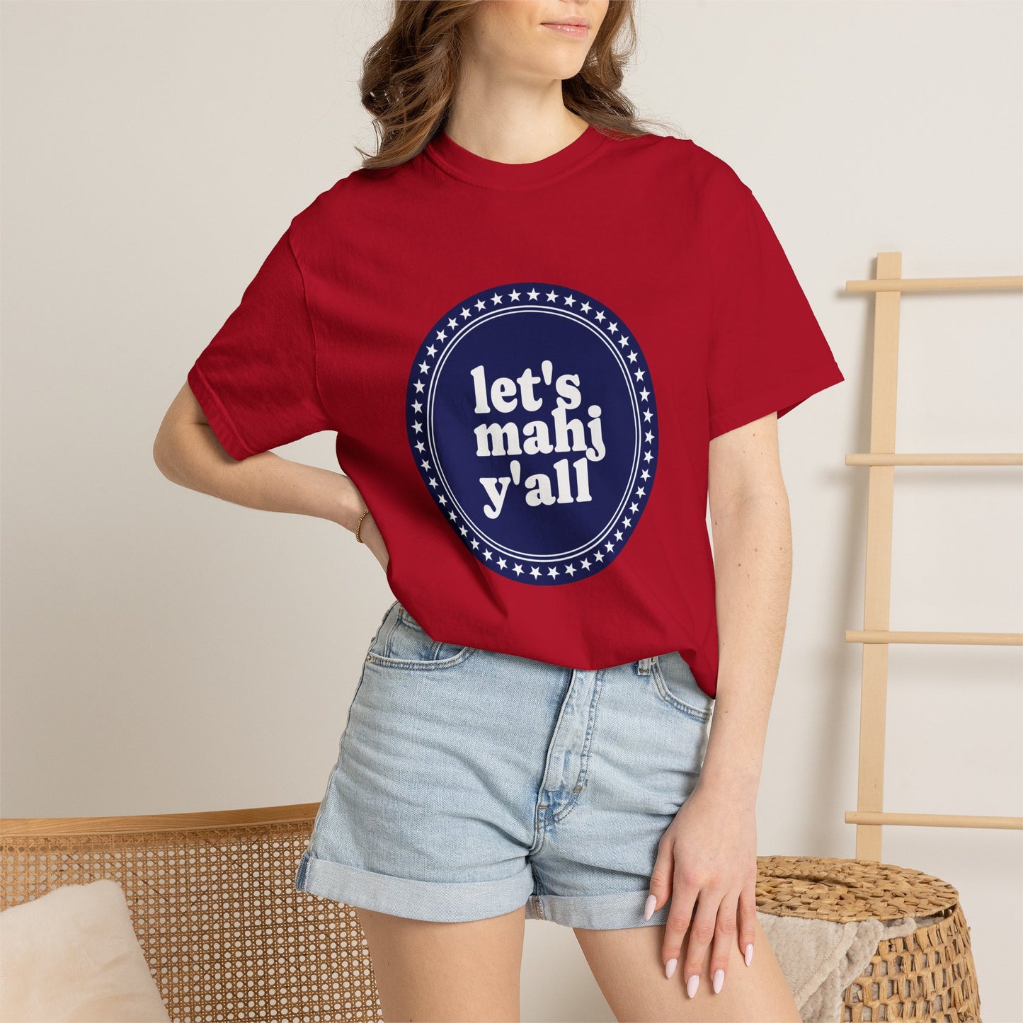 Red, White and Blue Short Sleeve Tee, Mahjong Shirt Gift