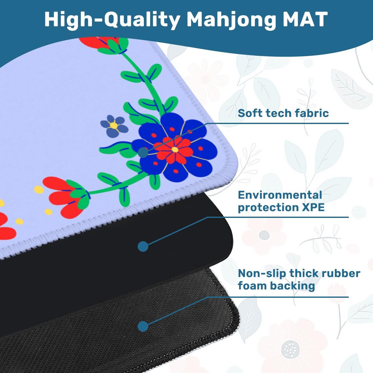 Primary Florals Mahjong Mat