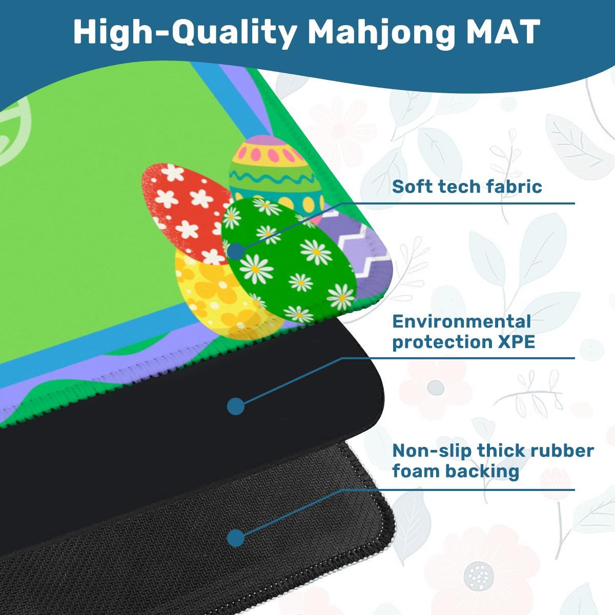 Easter Eggs Mahjong Mat: Mahj Game Tabletop