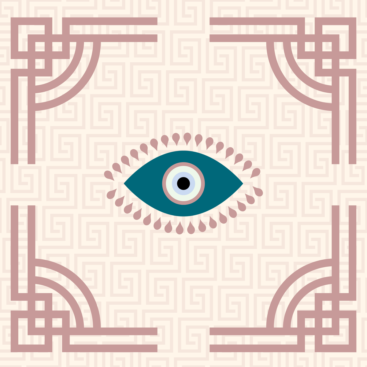 Evil Eye Neoprene Mahjong Mat