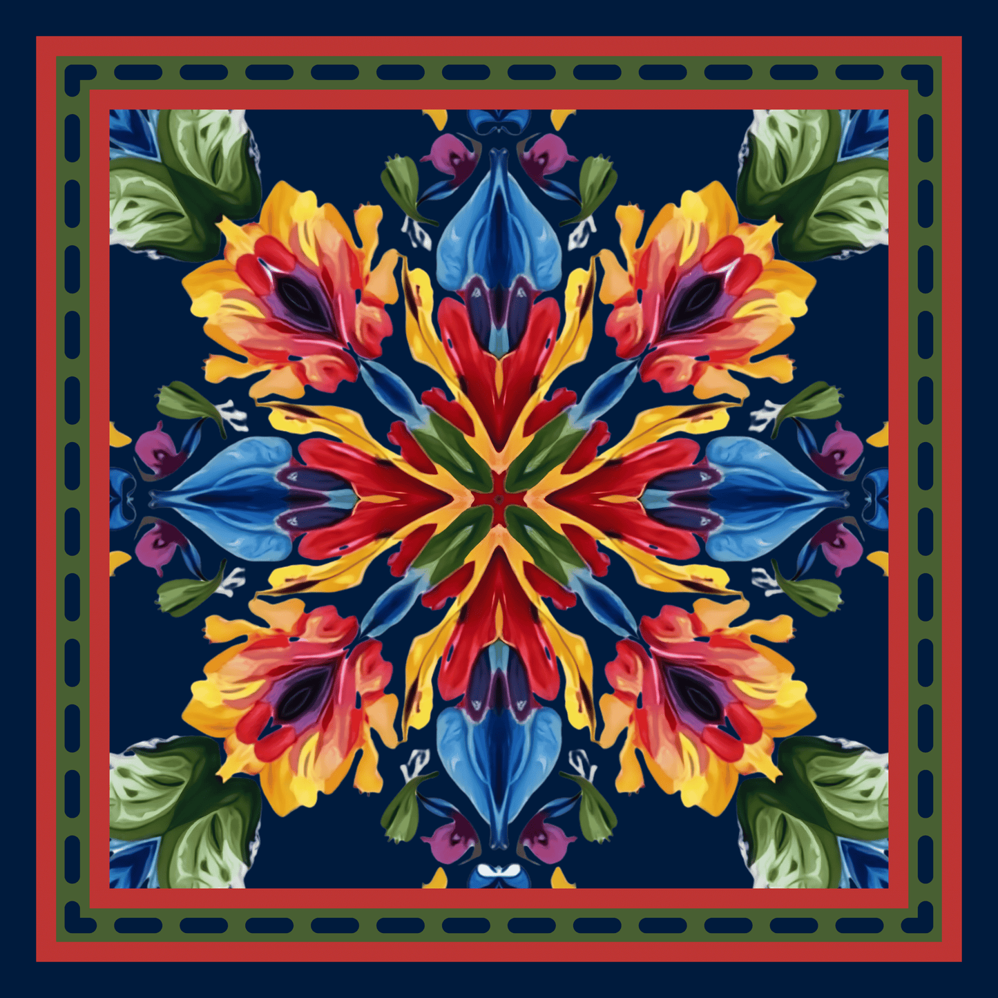 Floral Kaleidoscope Neoprene Mahjong Mat