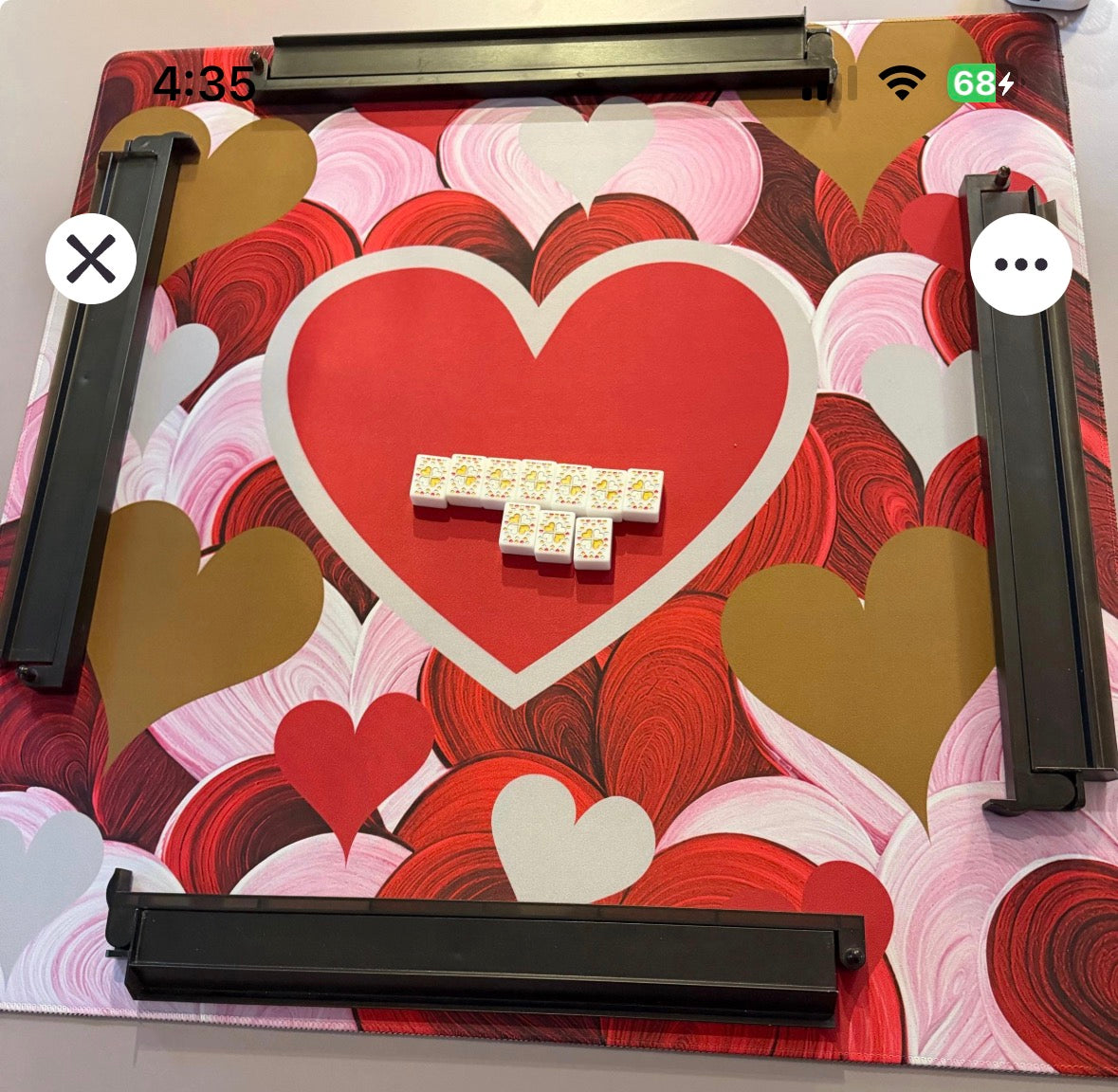 Red Hearts Mahjong Mat
