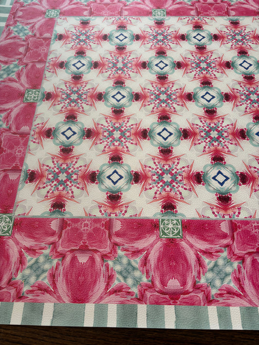 Camellia Kaleidoscope Artist Collab Leatherette Mahjong Mat