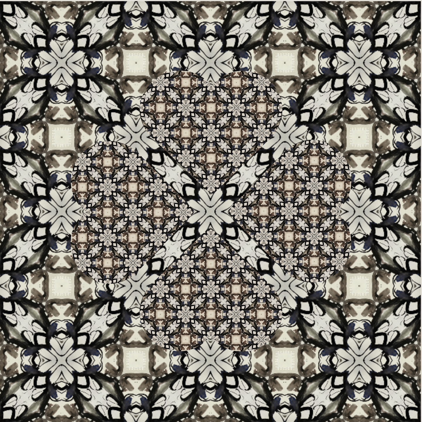 Mocha Kaleidoscope Artist Collab Leatherette Mahjong Mat