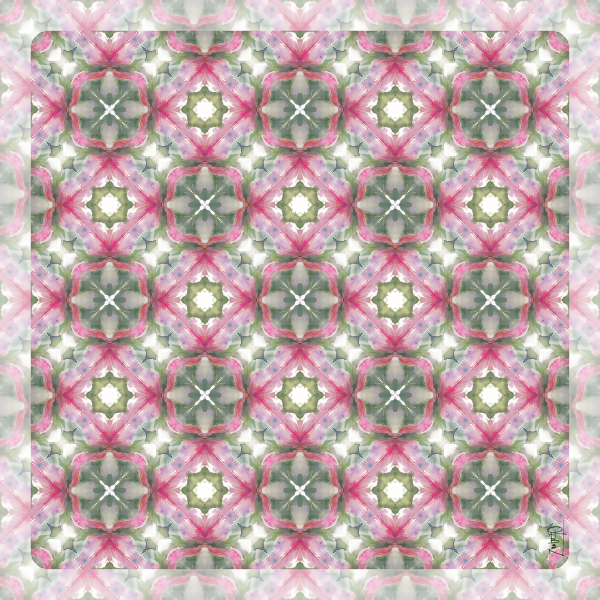 Pink Trellis OHBoN Studios Artist Mahjong Mat