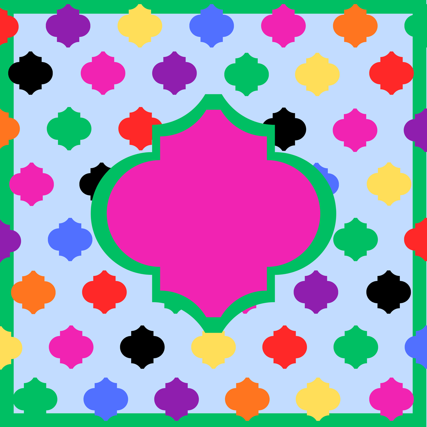 Primary Arabesque Neoprene Mahjong Mat