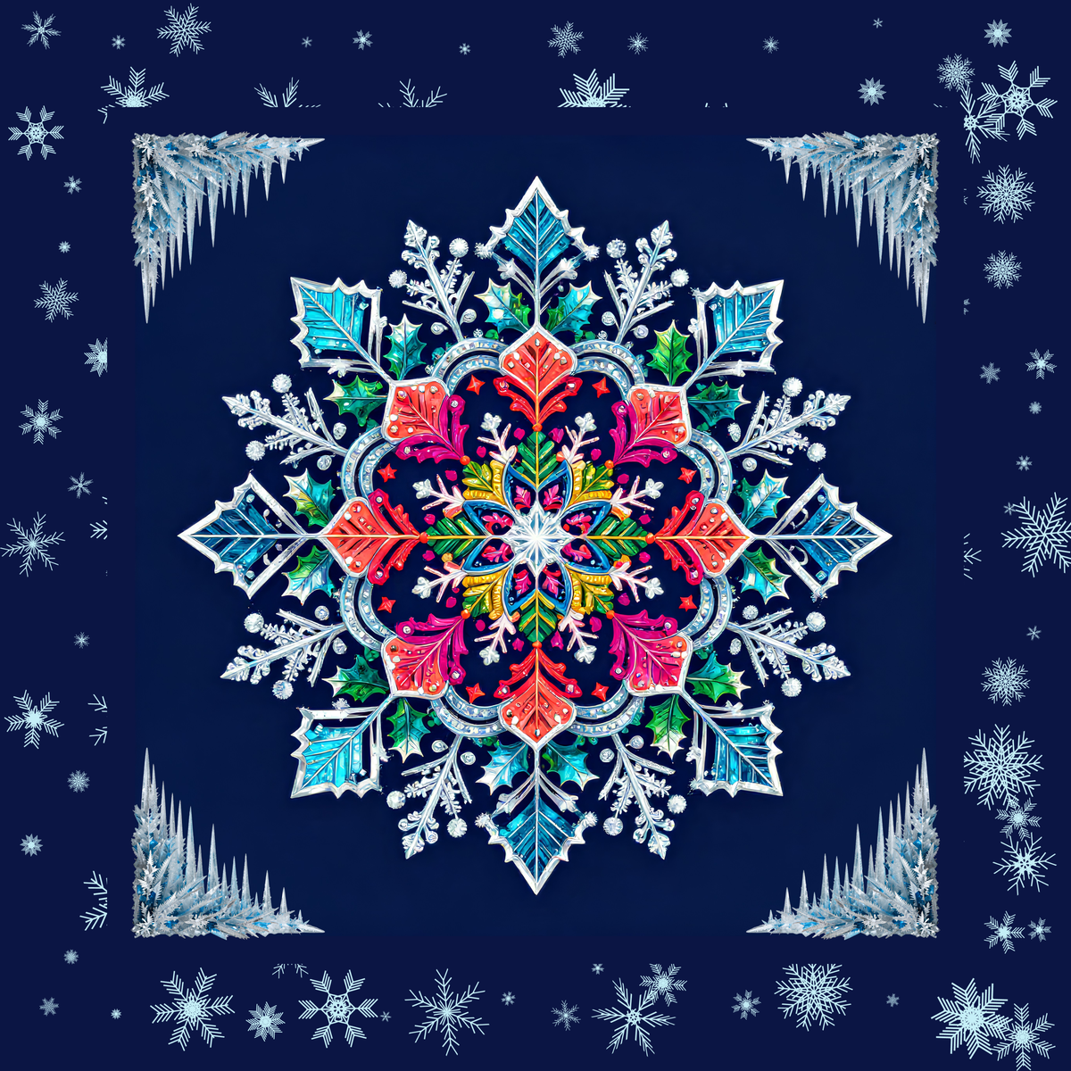 Winter Wonderland Neoprene Mahjong Mat