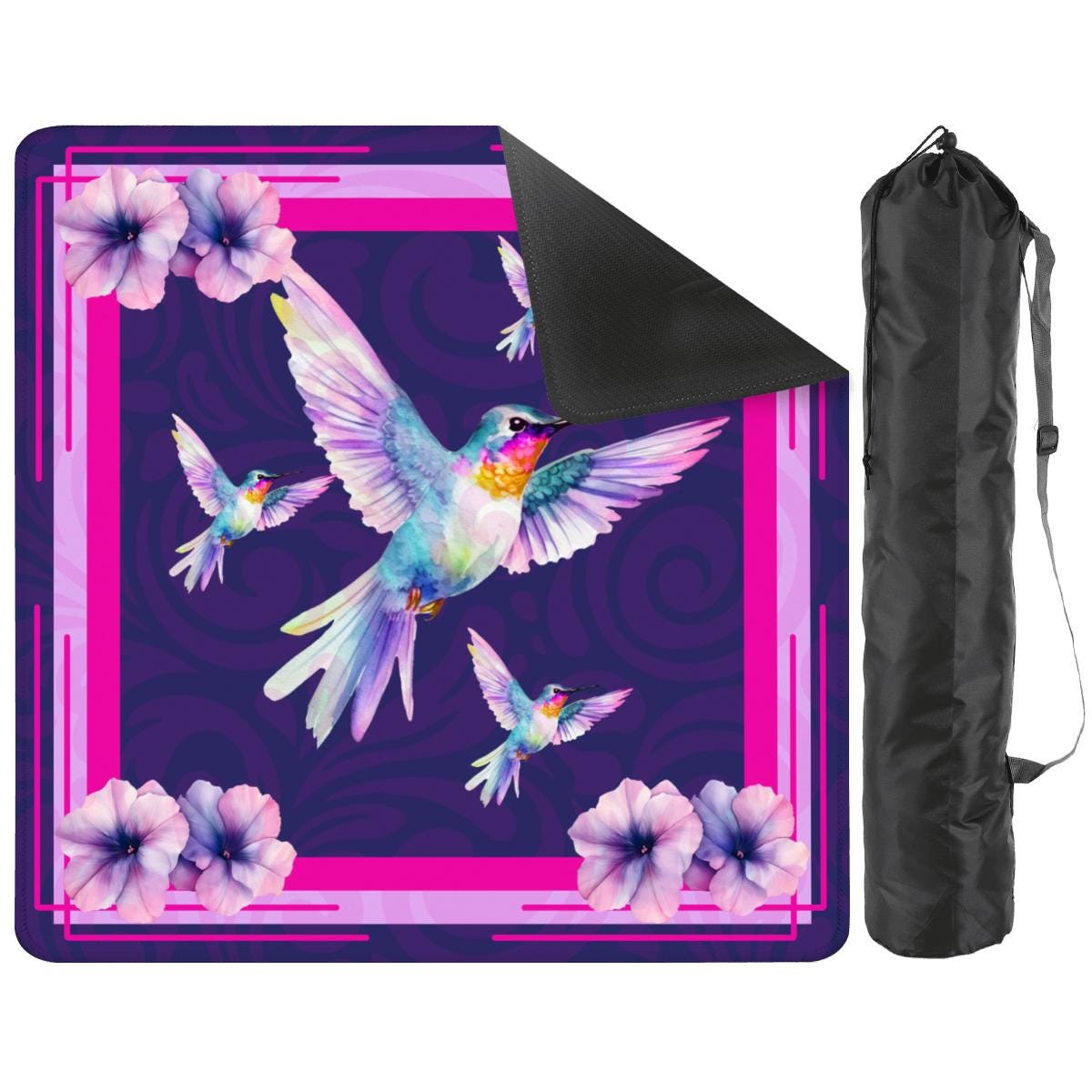 Hummingbird Blossoms Mahjong Mat: Mahj Game Tabletop (31.5-inch)