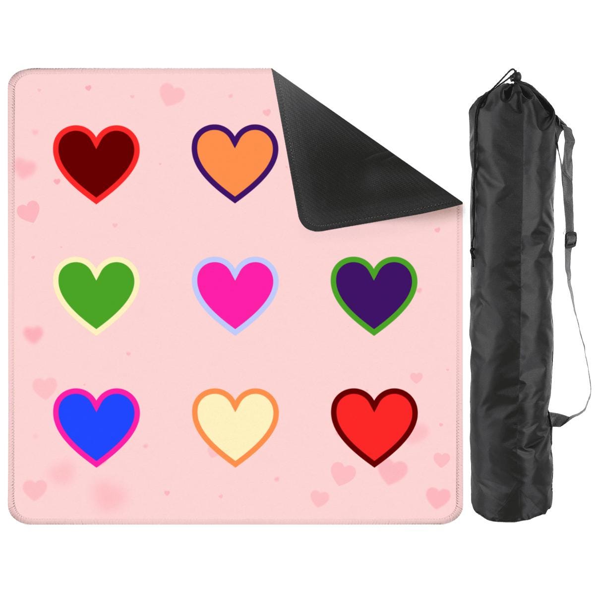 Hearts Outlined Mahjong Mat: Mahj Game Tabletop (31.5-inch)