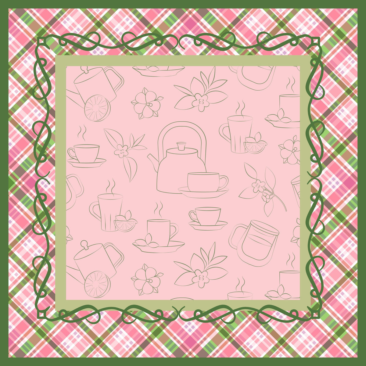 Spill the Tea Plaid Mahjong Mat