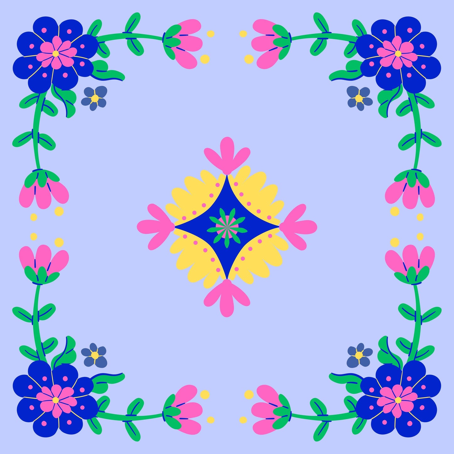 Pink Primary Mahjong Mat Tabletop