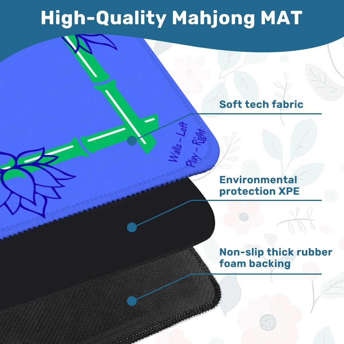 Blooming Lotus Mahjong Mat: Mahj Game Tabletop