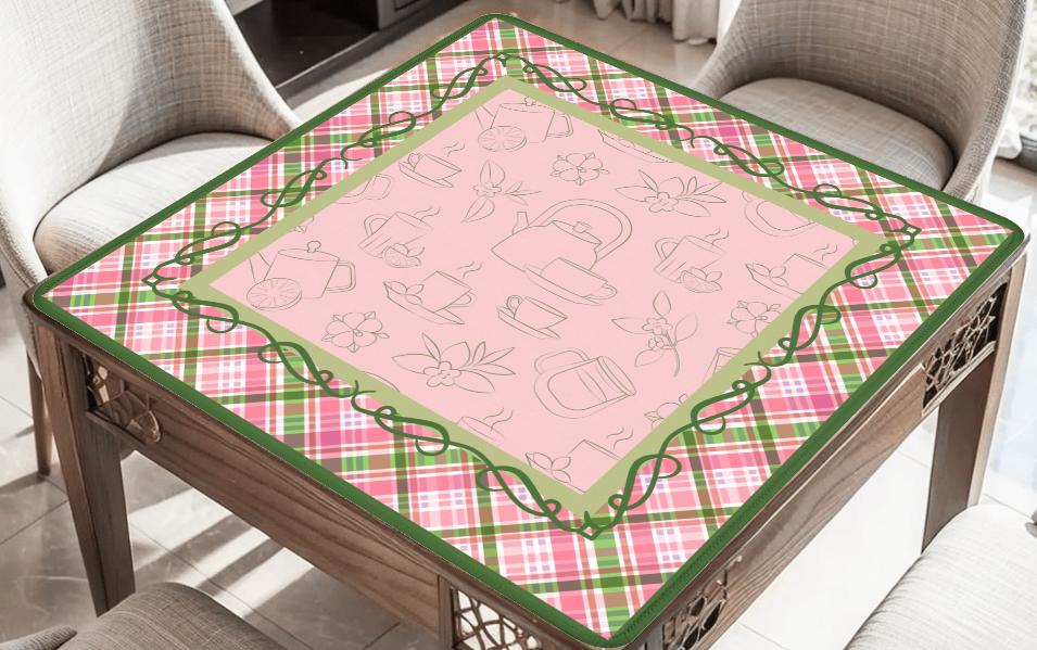 Spill the Tea Plaid Mahjong Mat
