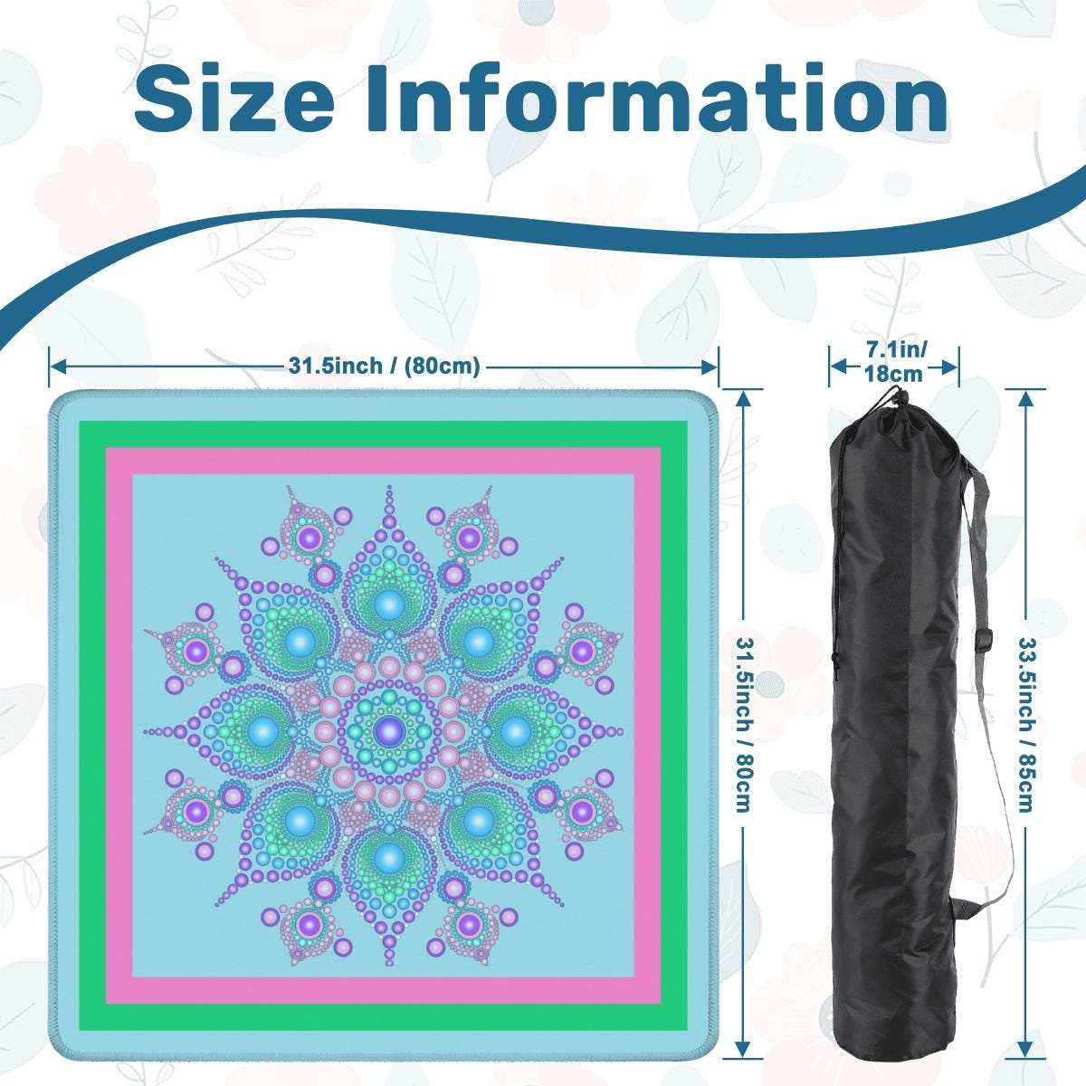 Mandala Beads Mahjong Mat: Mahj Game Tabletop (31.5-inch)