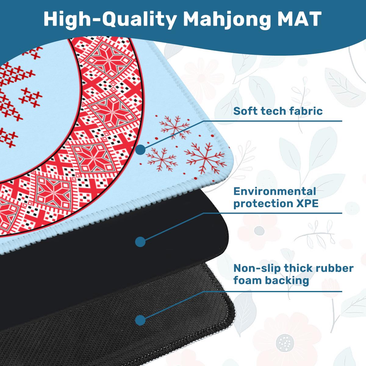 Fair Isle Snowflakes Mahjong Mat Tabletop