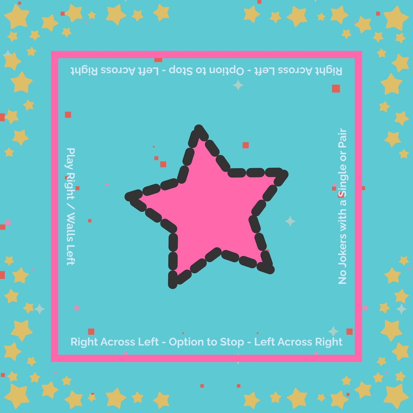 Glitter Stars Mahjong Mat: Mahj Game Tabletop (31.5-inch)