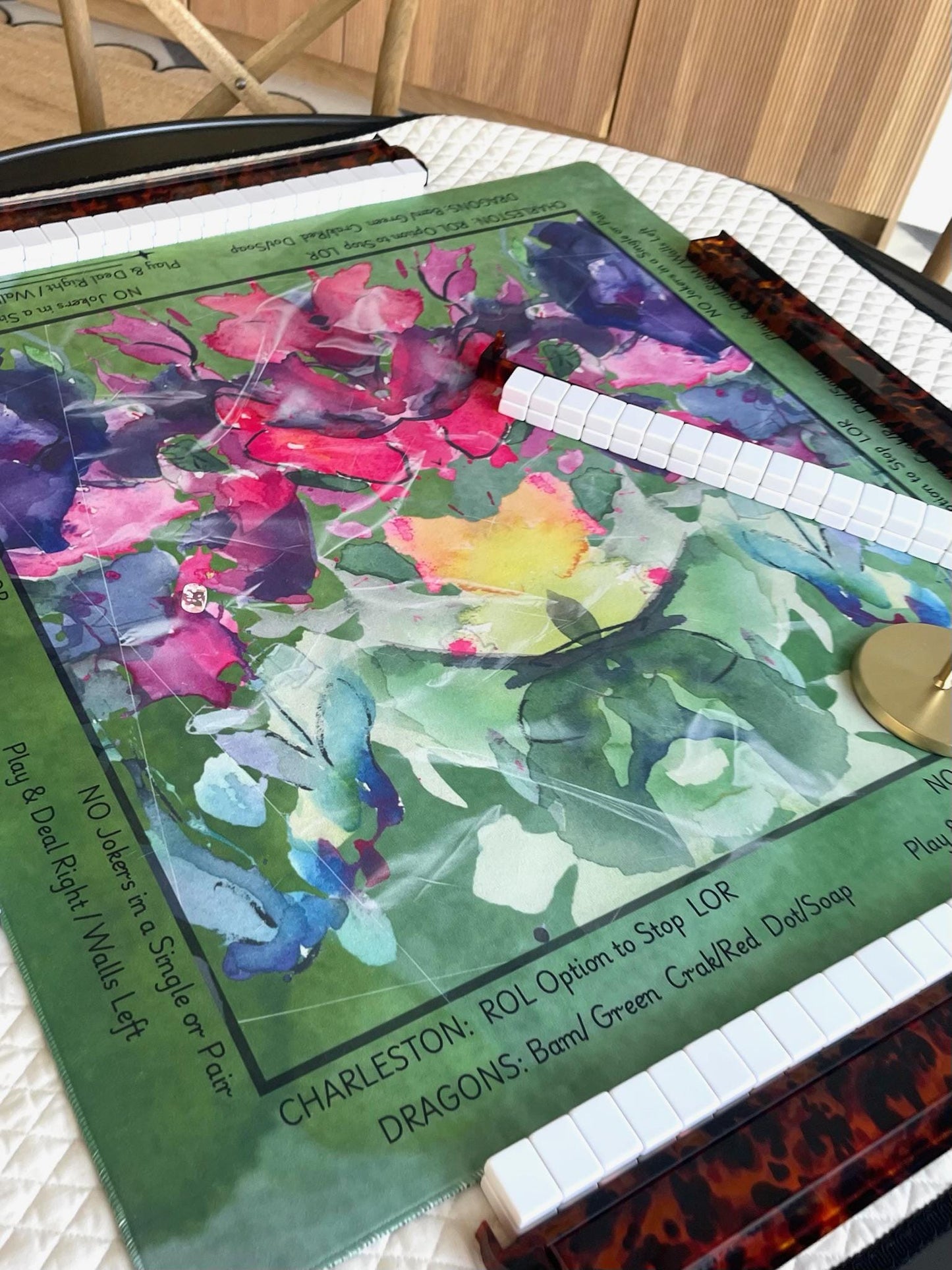 Garden Rorschach Artist Collab Mahjong Mat: Mahj Game Tabletop (33-inch)