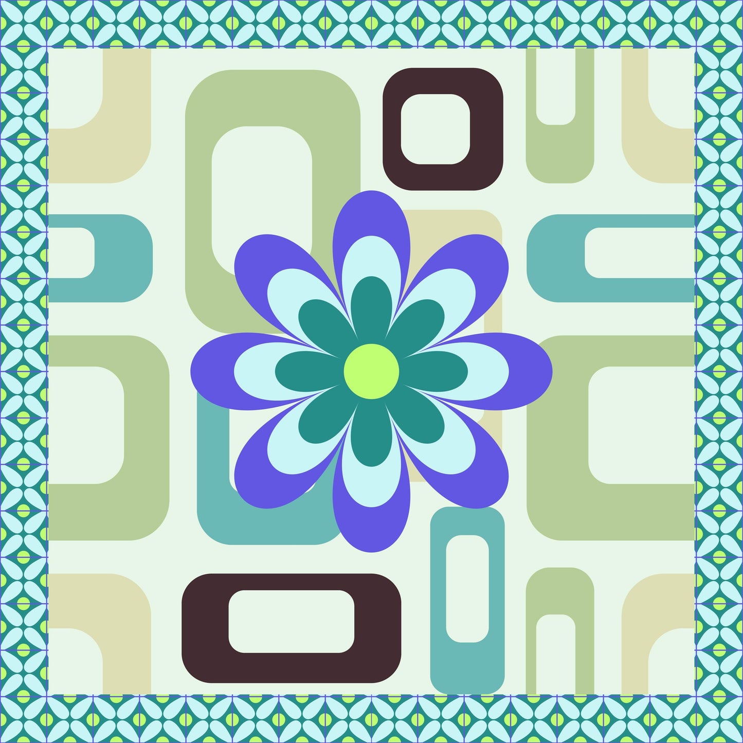 Groovy Vibes Travel Mahjong Mat (20.9 x 20.9 inch)