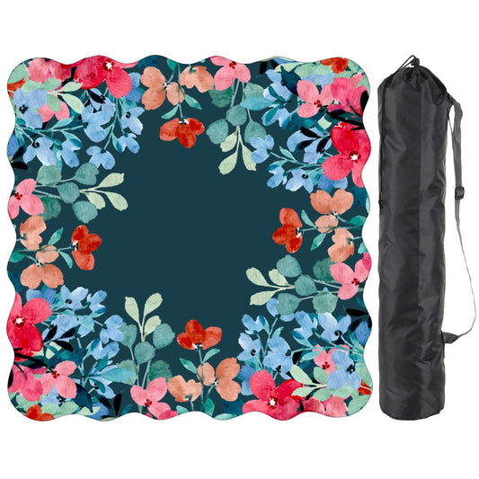 Scalloped Ocean florals Mahjong Mat
