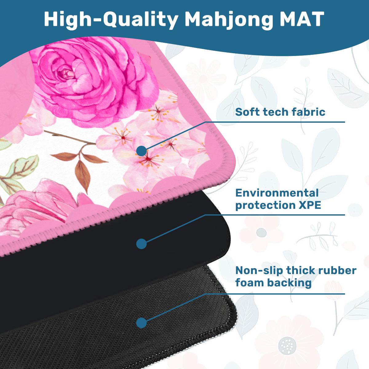 Dusty Rose Peonies Mahjong Mat