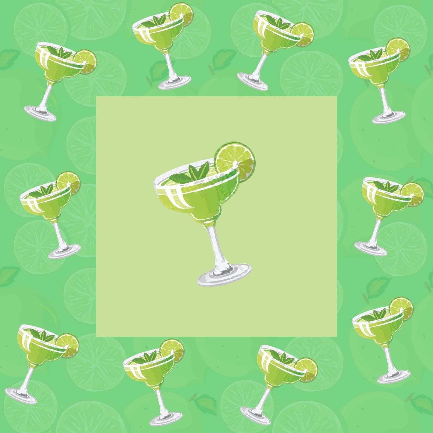 Margarita Time Mahjong Mat: Mahj Game Tabletop (31.5-inch)