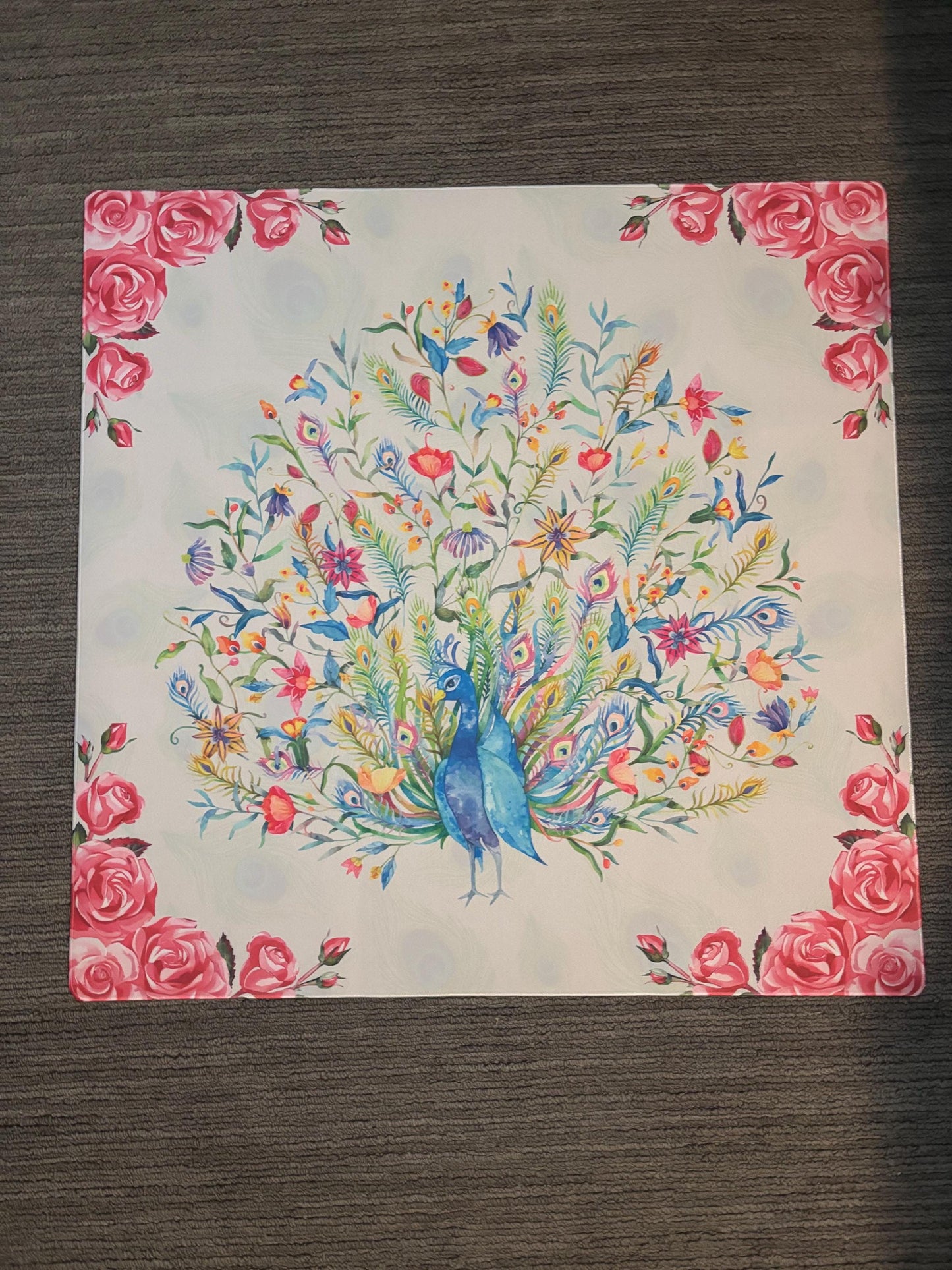 Peacock Rose Mahjong Mat