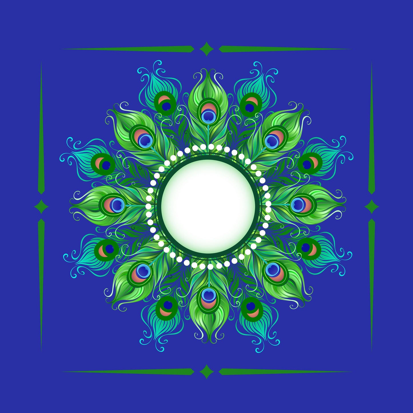 Peacock Circle Mahjong Mat