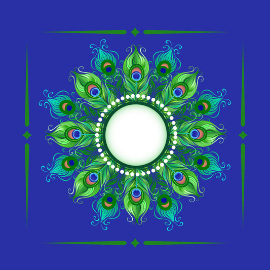 Peacock Circle Mahjong Mat