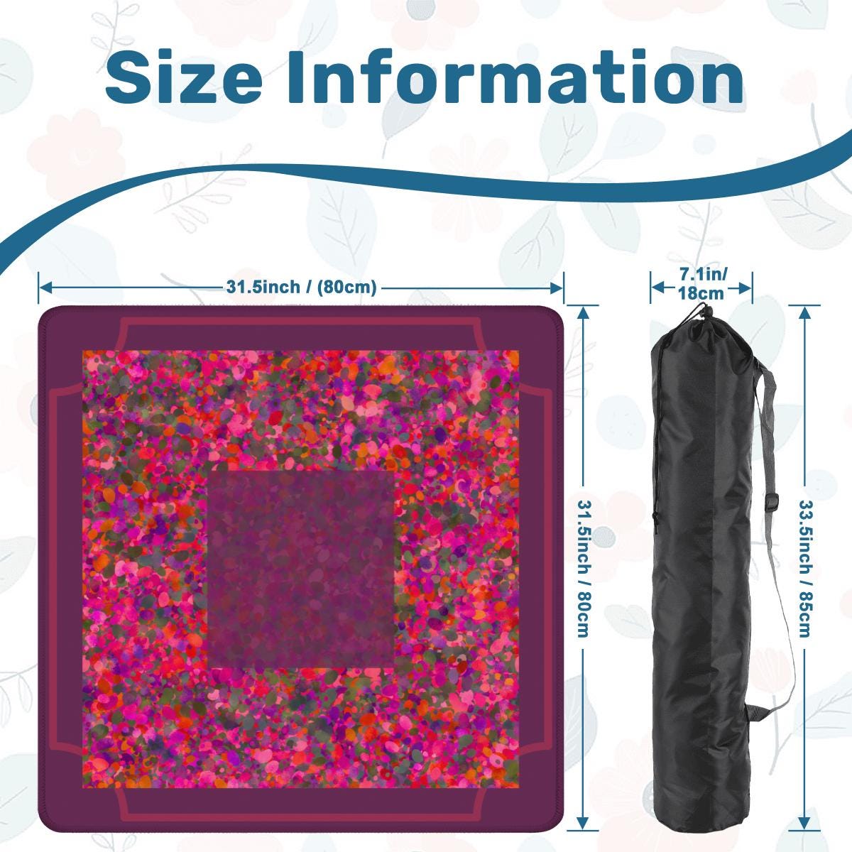 Wine Party Mahjong Mat: Mahj Game Tabletop (31.5-inch)