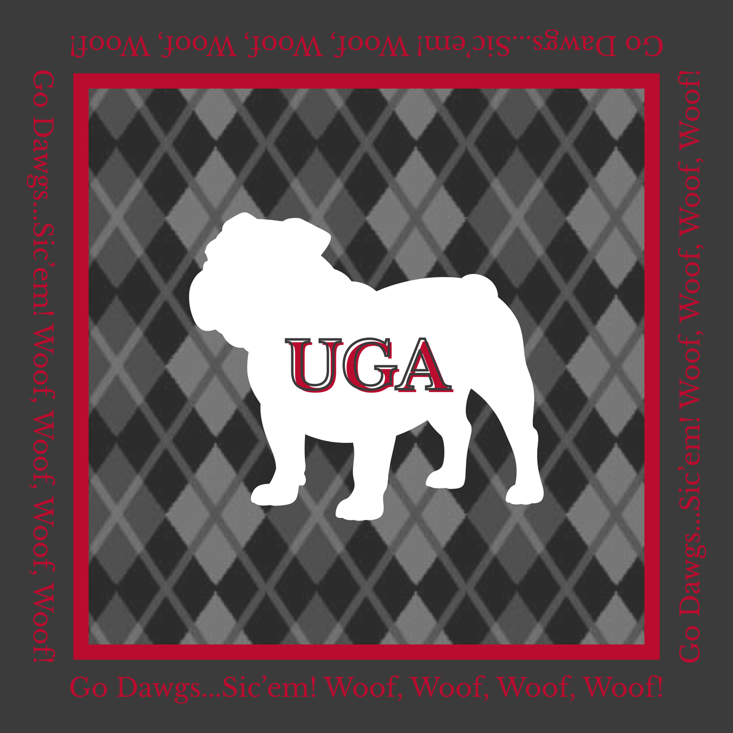 UGA White Bulldogs Mahjong Mat