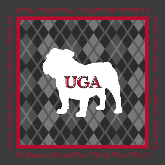UGA White Bulldogs Mahjong Mat