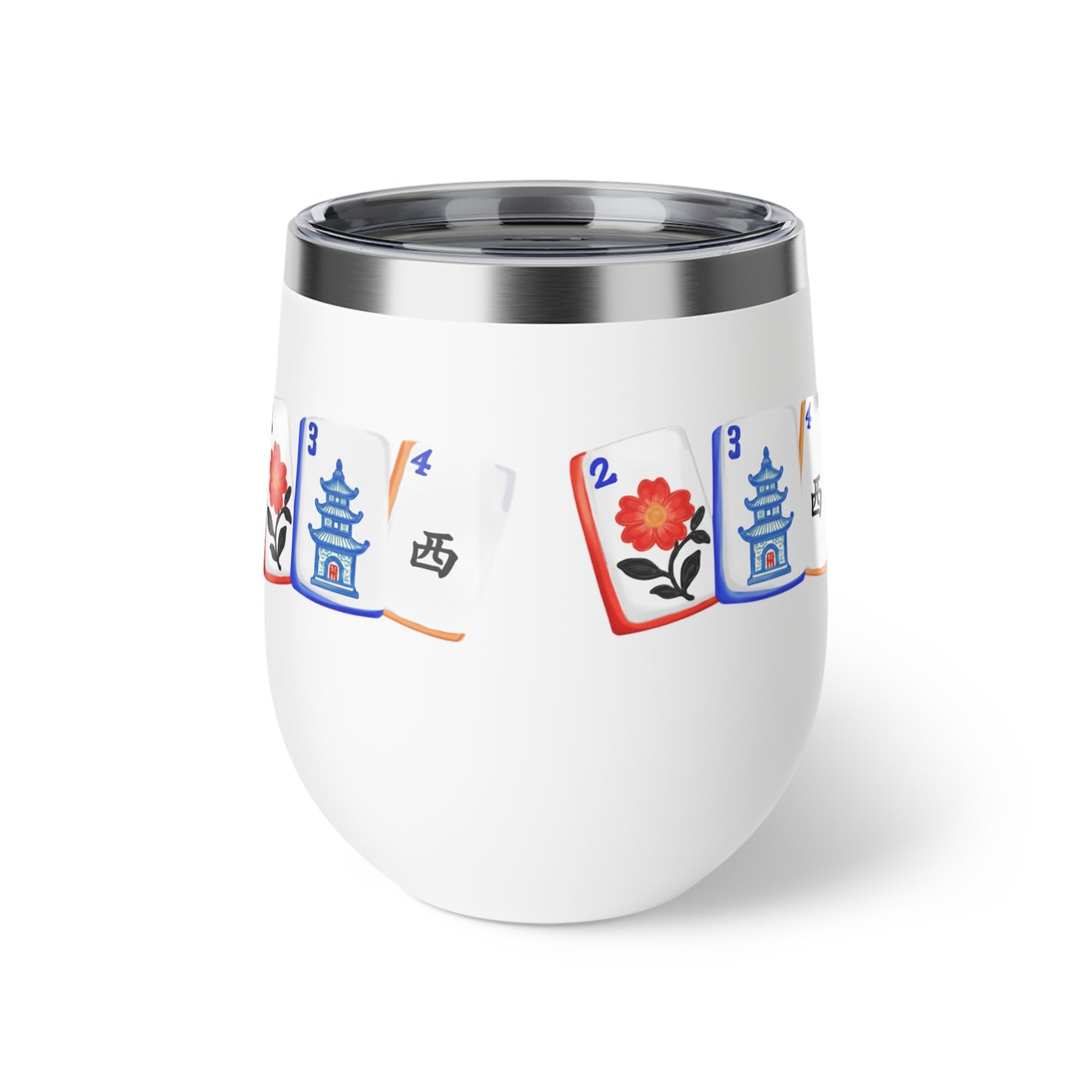 Mahjong Tiles Insulated Cup, Eco-Friendly Drinkware, Mahjong Tiles, Perfect Gift for Tea Lovers, Mahj Players, Unique Mugs for Home