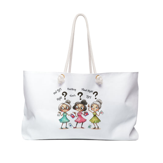 Charming Mahjong Weekender Bag Fun Ladies Design, Perfect for Mahj, Travel, Overnight Tote, Gifts for Friends, Girls' Trips, Bachelorette