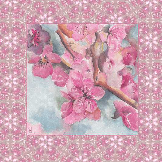 Watercolor Pink Blooms Artist Collab Mahjong Mat