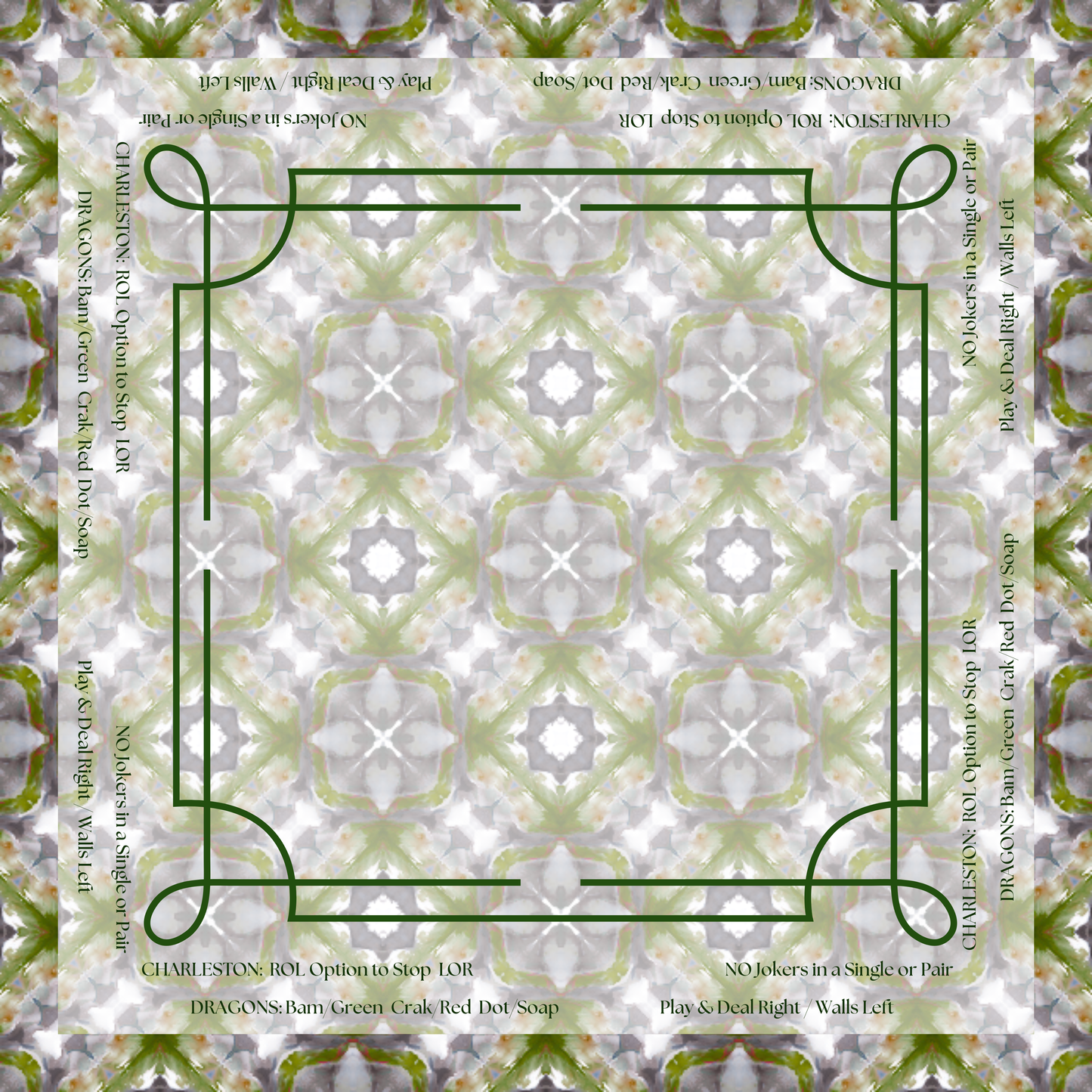 Diamond Pattern with Directions Artist Collab 33 inch Mahjong Mat