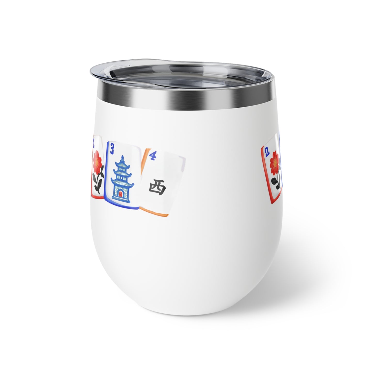 Mahjong Tiles Insulated Cup, Eco-Friendly Drinkware, Mahjong Tiles, Perfect Gift for Tea Lovers, Mahj Players, Unique Mugs for Home