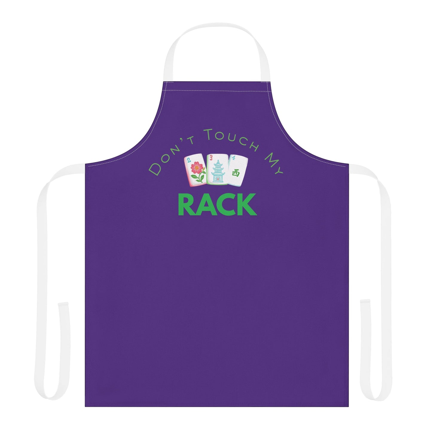 Don't Touch My Rack Mahjong Apron, Fun Cooking Gift, Holiday Apron, Chef Gift, Kitchen Accessories, Mahjong Lovers Gift