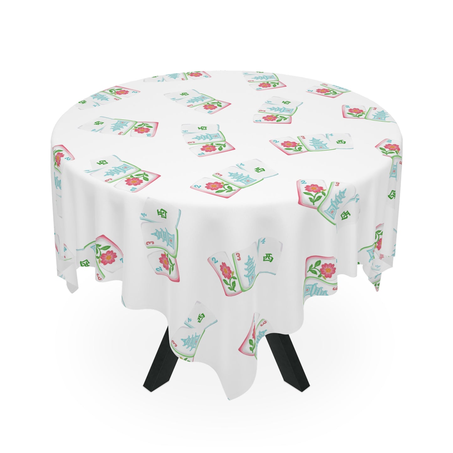 Whimsical Mahjong Tablecloth for Gatherings, Mahj, Summer Parties, Dining Decor, Holiday Celebrations, Picnic Essentials