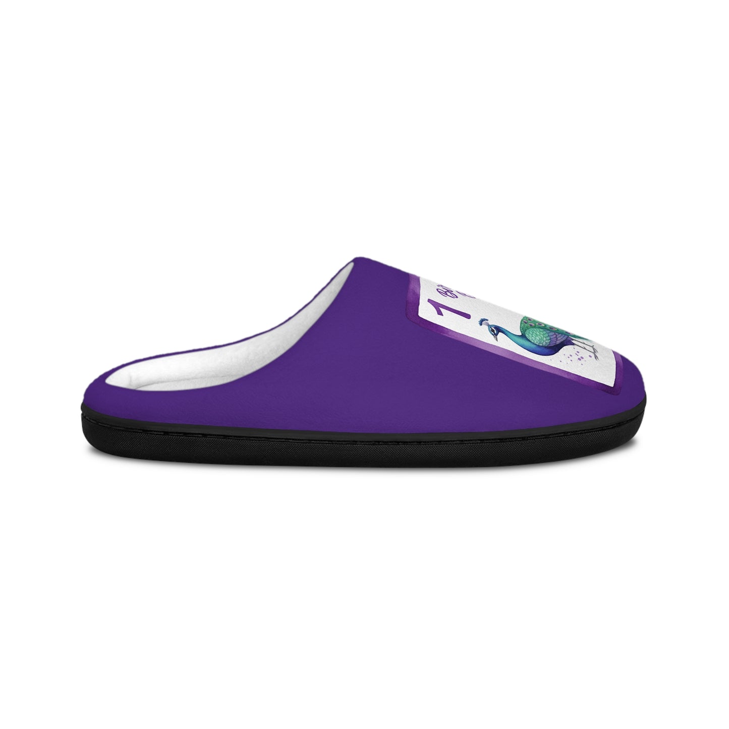 Purple Peacock Bird Bam Mahjong Women's Slippers - Cozy Mahj House Shoes, Gift for Her