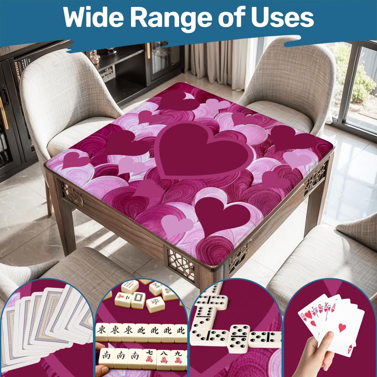 Multi Hearts Mahjong Mat