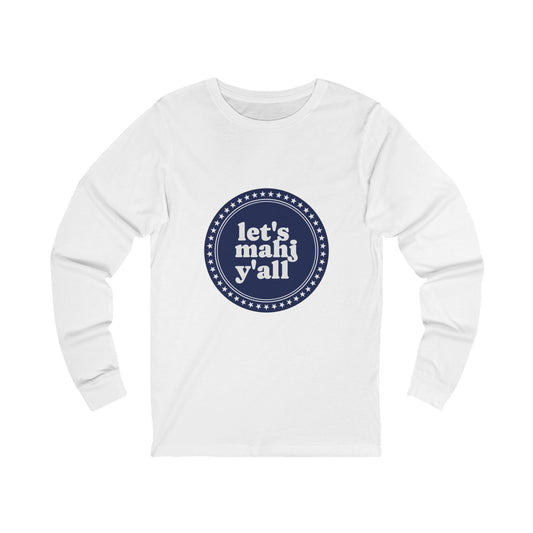 Red, White and Blue Long Sleeve Tee, Mahjong Shirt Gift